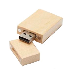 Pen Drive Ecológico Quadrado de Madeira - PEC