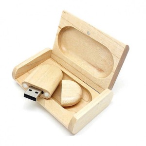Kit Pen Drive Ecológico Oval de Madeira - PEC
